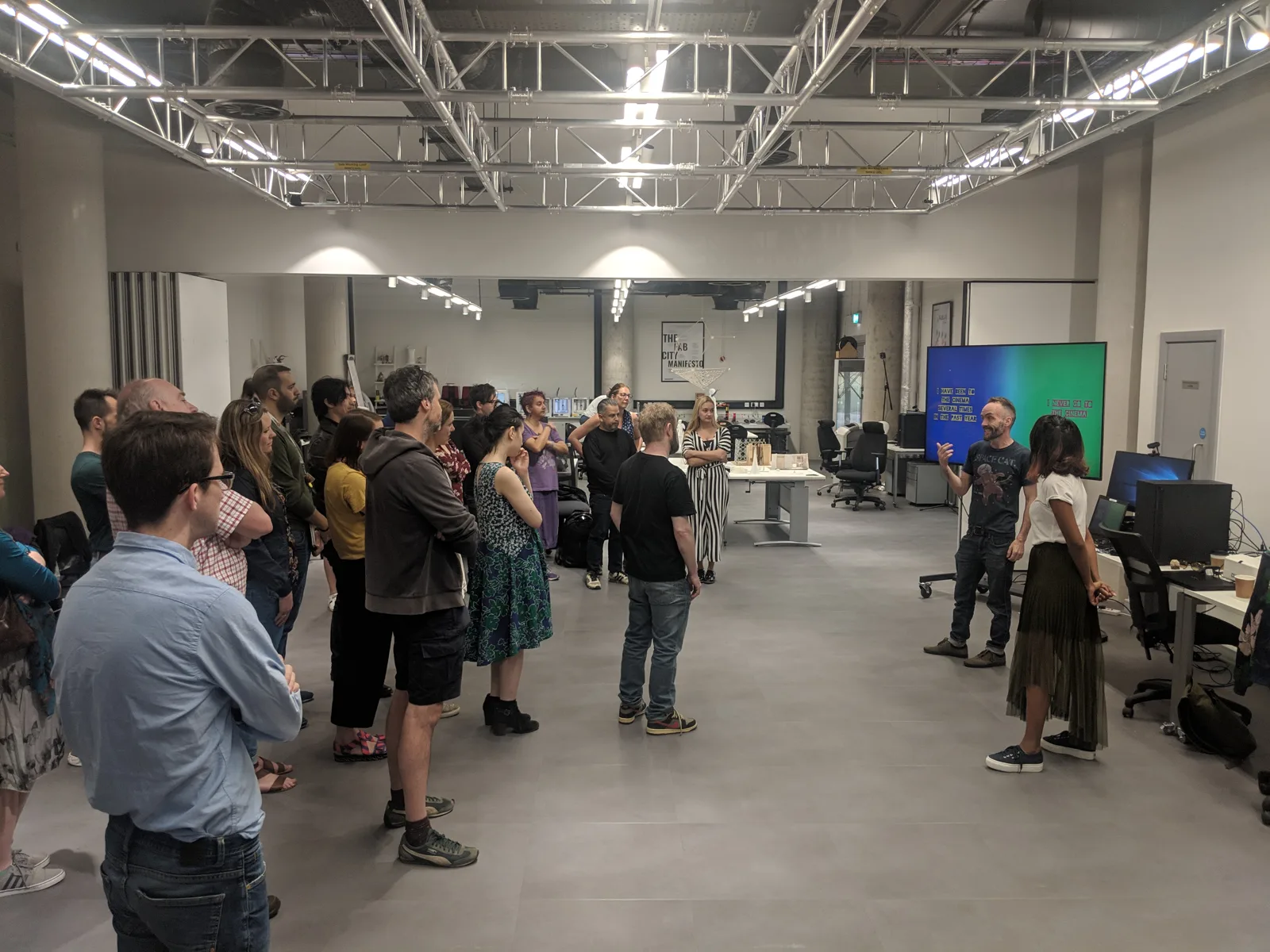 A lab full of people at a Dreamlab event